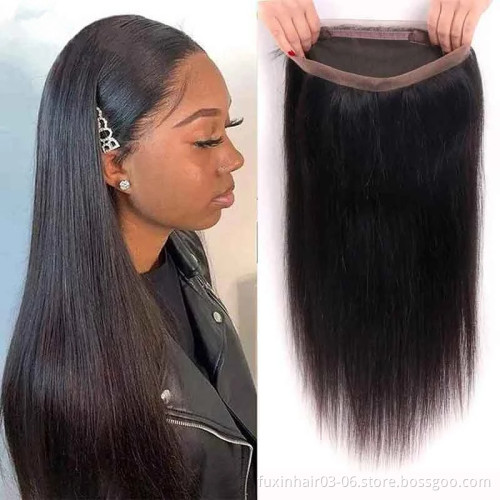 Brazilian 360 Lace Frontal Closure With Bundles Cuticle Aligned Hair 360 Lace Frontal Wig Perruque Lace Frontal 360